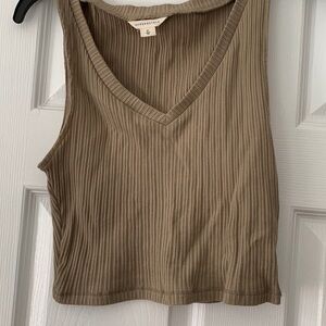 Aeropostale tan green medium crop top